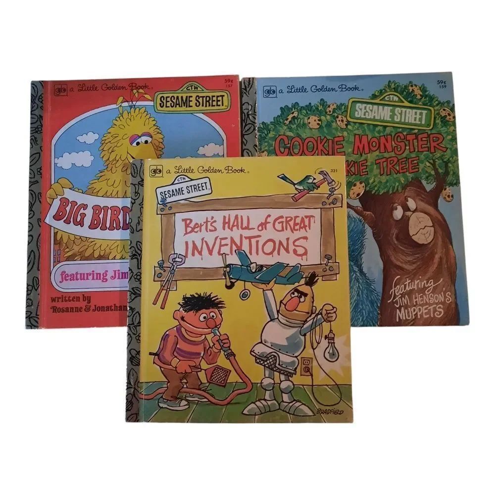 Sesame Street Little Golden Books - Red, Yellow, Green Covers